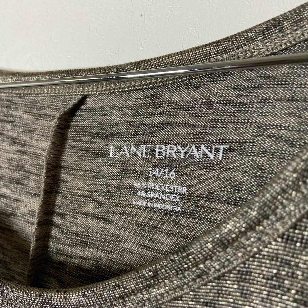 Gold Metallic Tunic LANE BRYANT Top Scoop Neck Slouchy Relaxed Blouse Size 16/18 - Picture 4 of 8